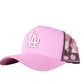 Pink LA LV Trucker Style Hat