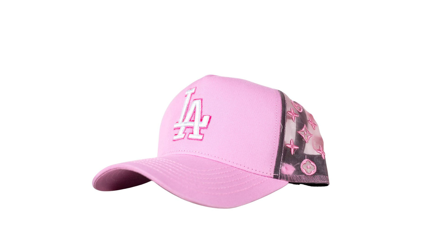 Pink LA LV Trucker Style Hat