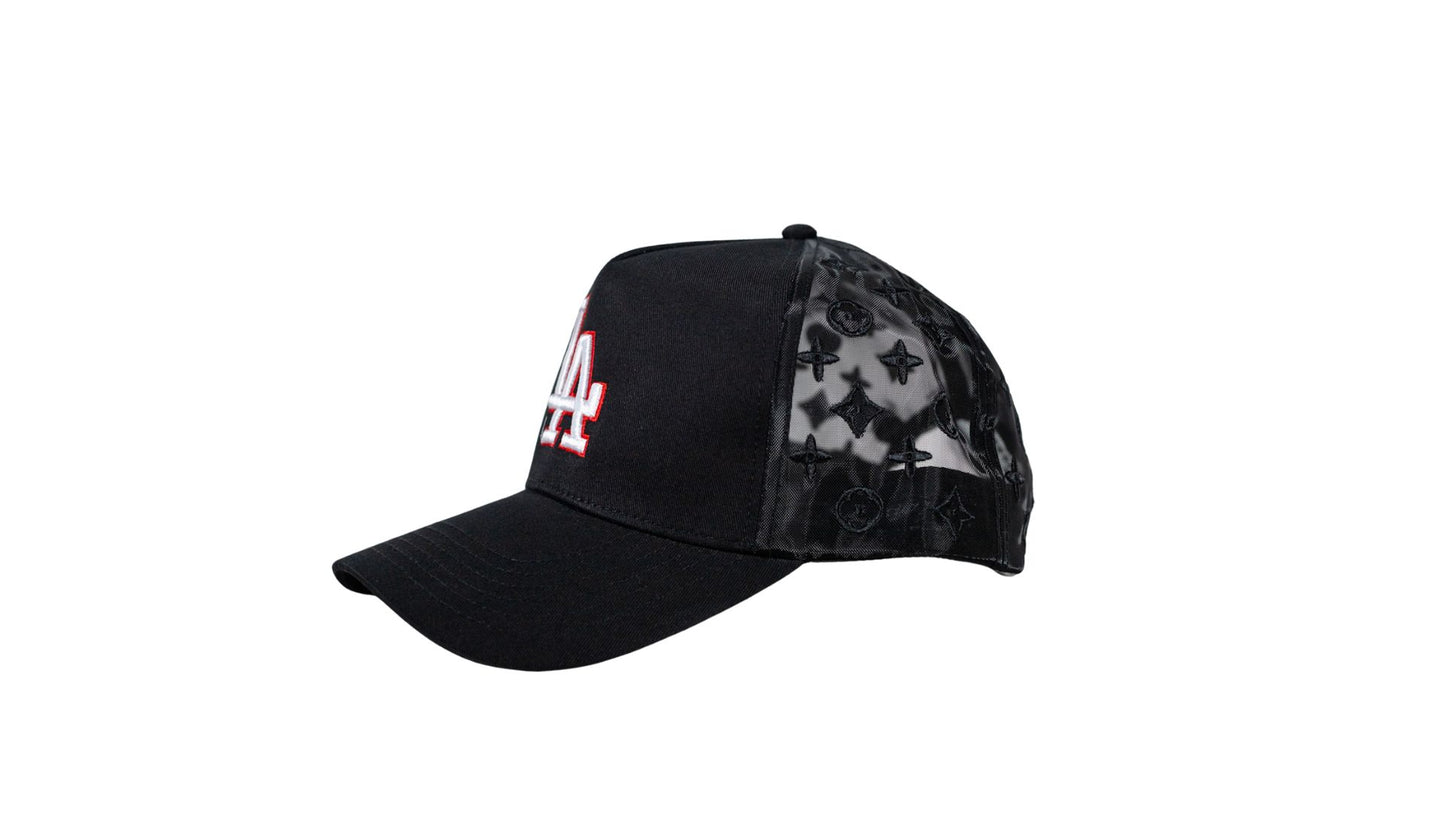 Black LA LV Trucker Style Hat