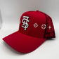 Red LV Style mesh Trucker Hat