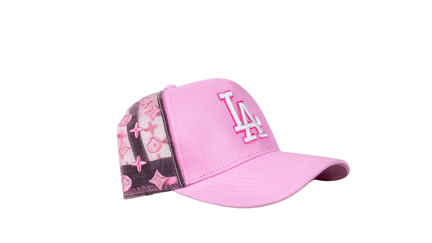 Pink LA LV Trucker Style Hat