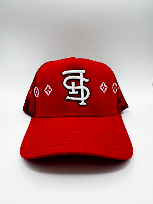Red LV Style mesh Trucker Hat